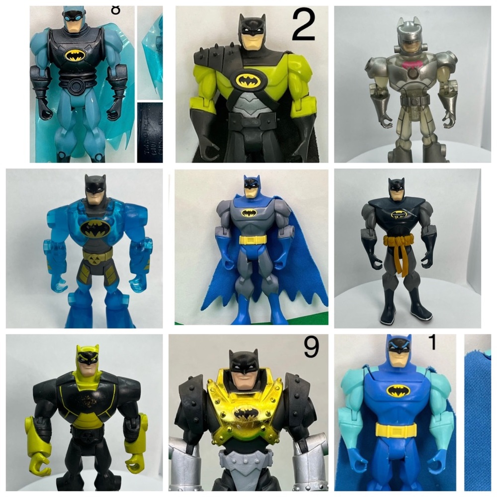 Batman action figures (9 total) from Brave and Bold series.